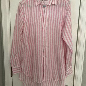 Frank & Eileen Greyson Tunic, White/Pink Stripe